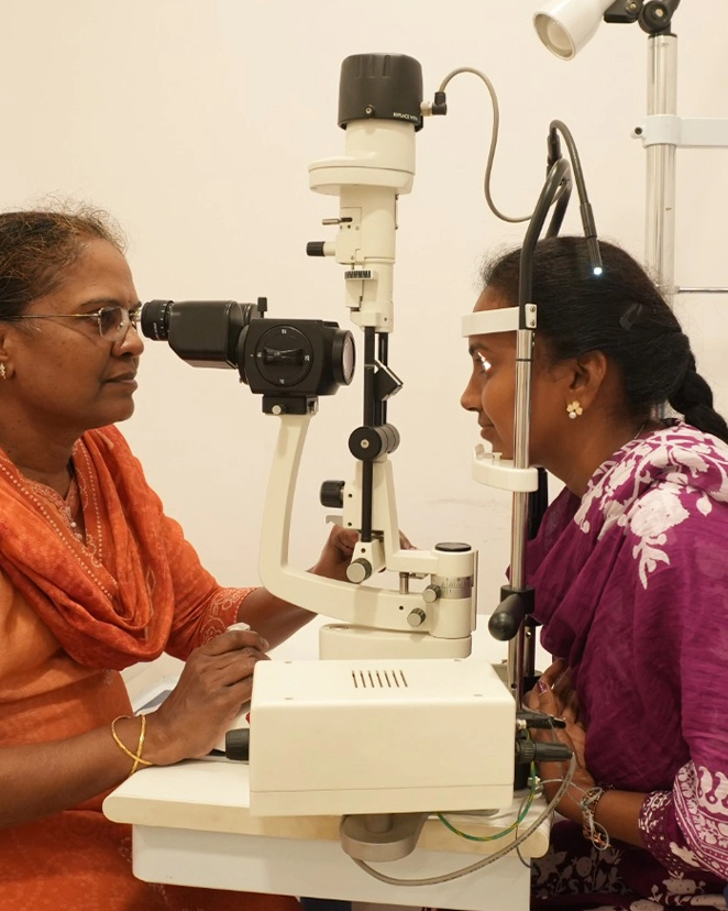 Glaucoma eye specialist doctor examining a patient at MediVision Eye Care Centre