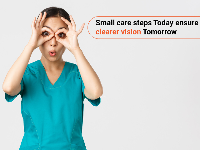 Eye doctor checking patient during post-surgery eye care after cataract or LASIK