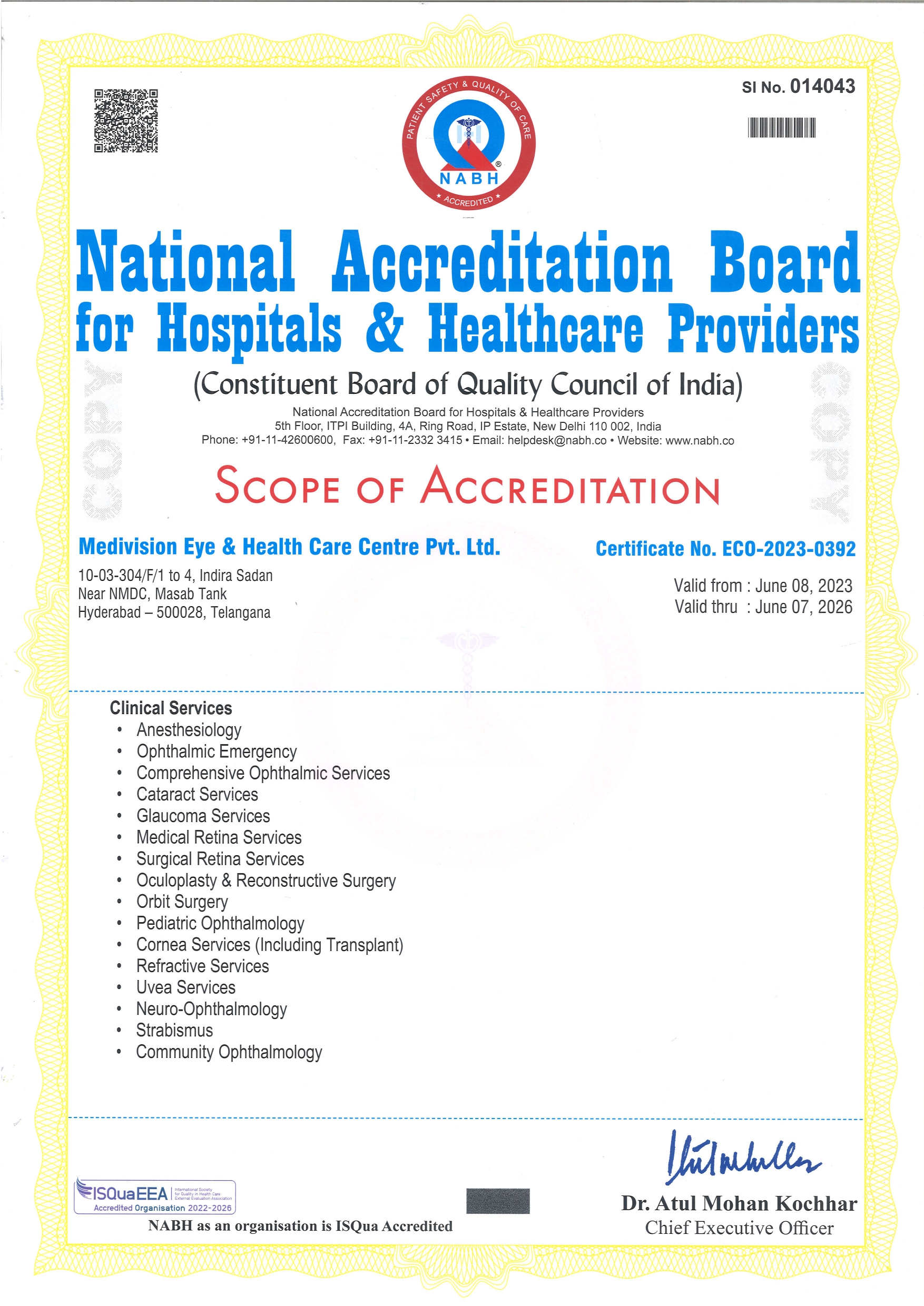 NABH Certificate Page 1